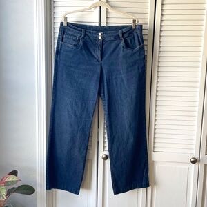 Eileen Fisher wide leg crop jeans, size L, slight stretch cotton